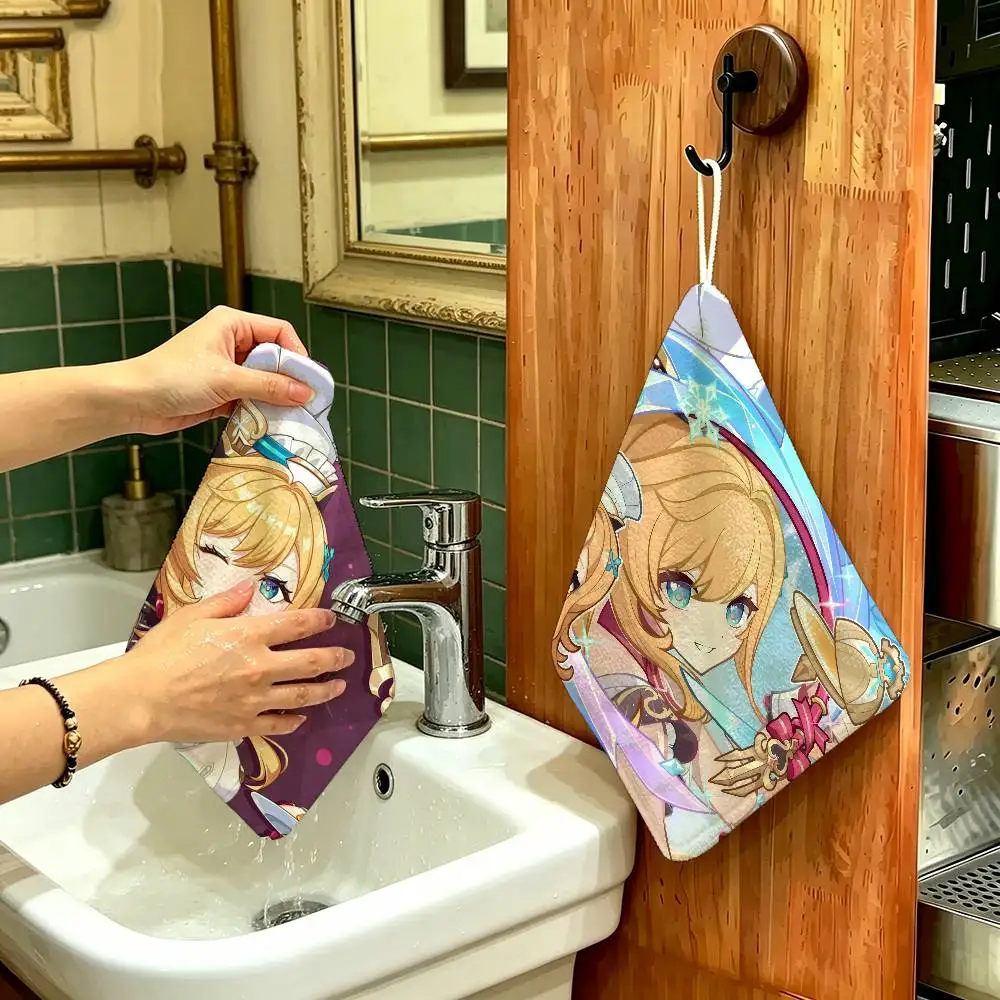Game Genshin Impact Escoffier Hanging Kitchen Towel, Polyester Cotton Fabric, Absorbent Hand Wiping Towel for Home Dormitory
Game Genshin Impact Escoffier Hanging Kitchen Towel, Polyester Cotton Fabric, Absorbent Hand Wiping Towel for Home Dormitory