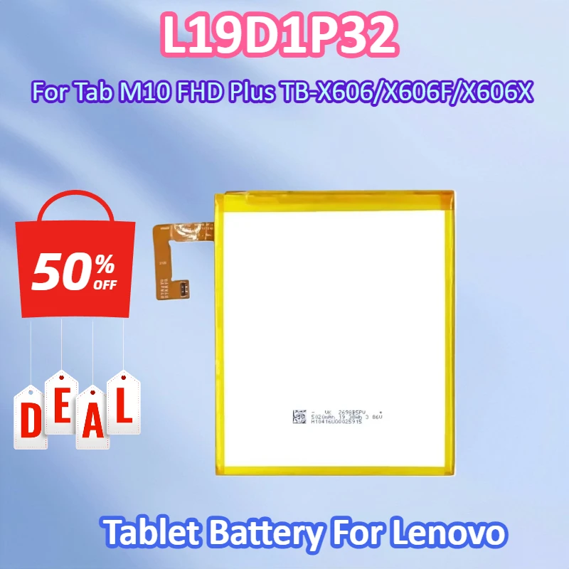 Brand New L19D1P32 3.86V 5100mAh Battery for Lenovo Tab M10 FHD Plus TB-X606 TB-X606F TB-X606X Tablet Batteries
Brand New L19D1P32 3.86V 5100mAh Battery for Lenovo Tab M10 FHD Plus TB-X606 TB-X606F TB-X606X Tablet Batteries