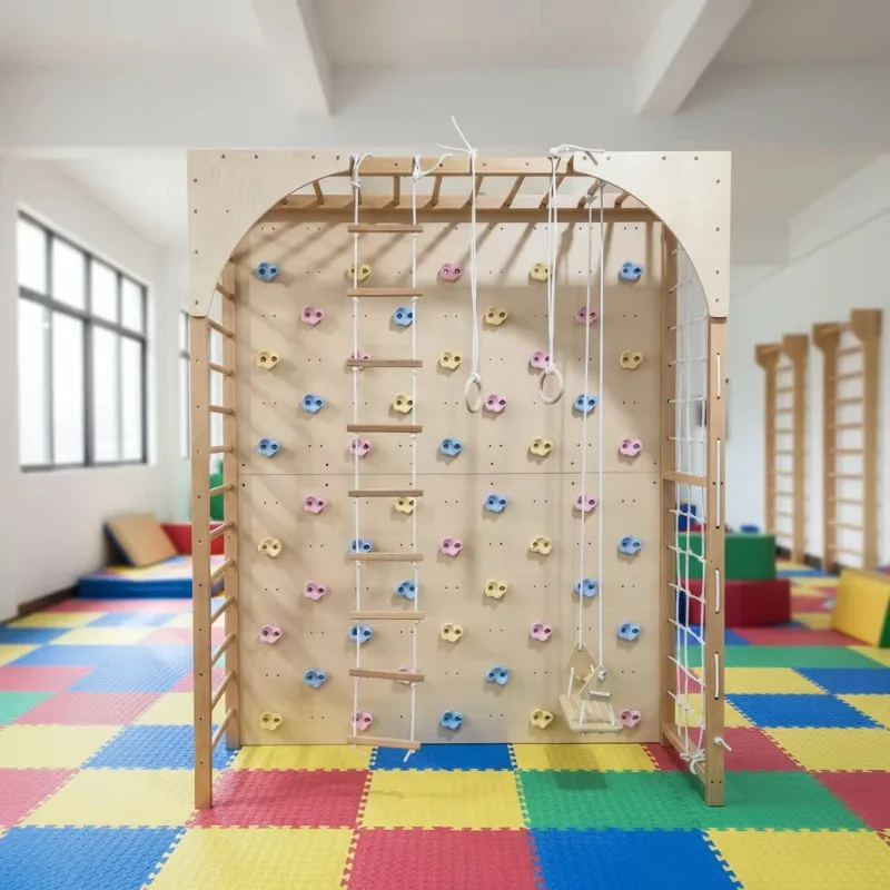 Kids Playground Indoor Climbing Wall with Wooden Swedish Ladder Gym Rings Slide for Kids Play Gym Toddler Activity Room
Kids Playground Indoor Climbing Wall with Wooden Swedish Ladder Gym Rings Slide for Kids Play Gym Toddler Activity Room
