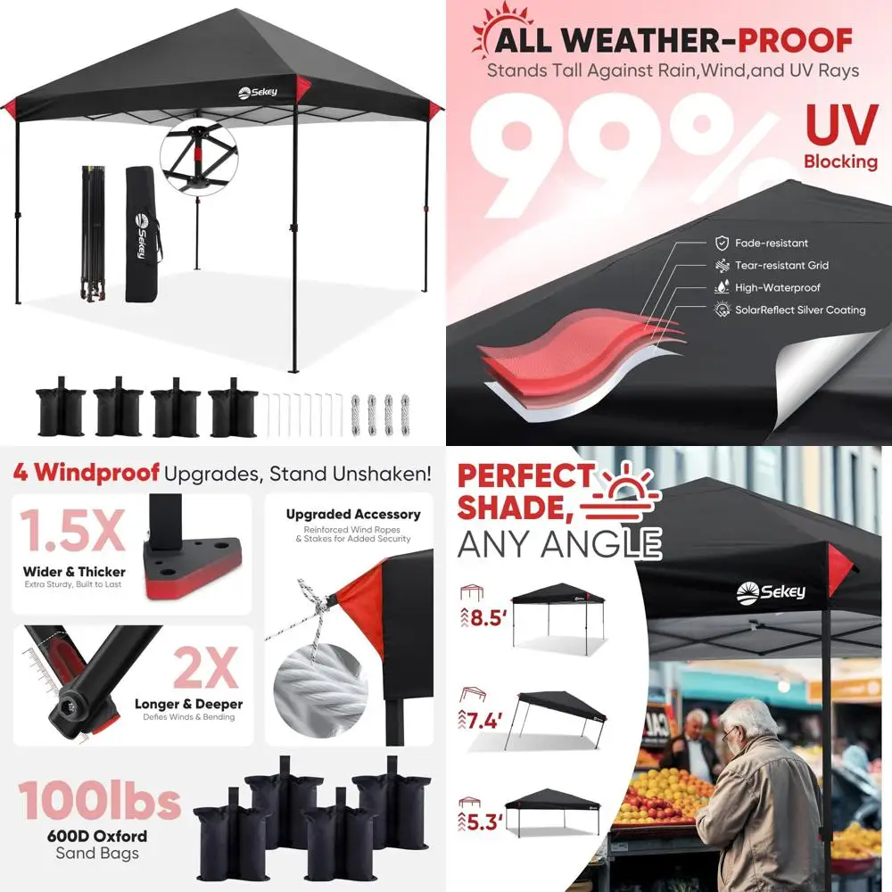 10x10 Instant Pop-Up Canopy with One-Touch Setup - 99% UV Protection for Outdoor Events and Parties
10x10 Instant Pop-Up Canopy with One-Touch Setup - 99% UV Protection for Outdoor Events and Parties