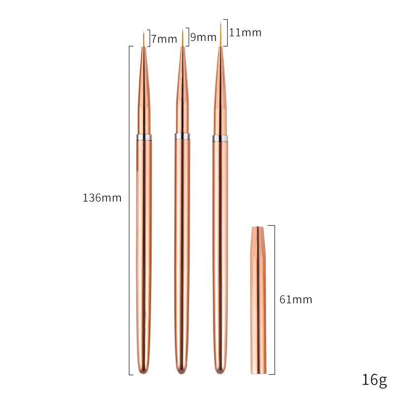 3pcs Ultra-thin Line Rose Golden Drawing Pen DIY Drawing Pen UV Gel Brushes Manicure Tool Nail Art French Stripe Liner Brush Set
3pcs Ultra-thin Line Rose Golden Drawing Pen DIY Drawing Pen UV Gel Brushes Manicure Tool Nail Art French Stripe Liner Brush Set