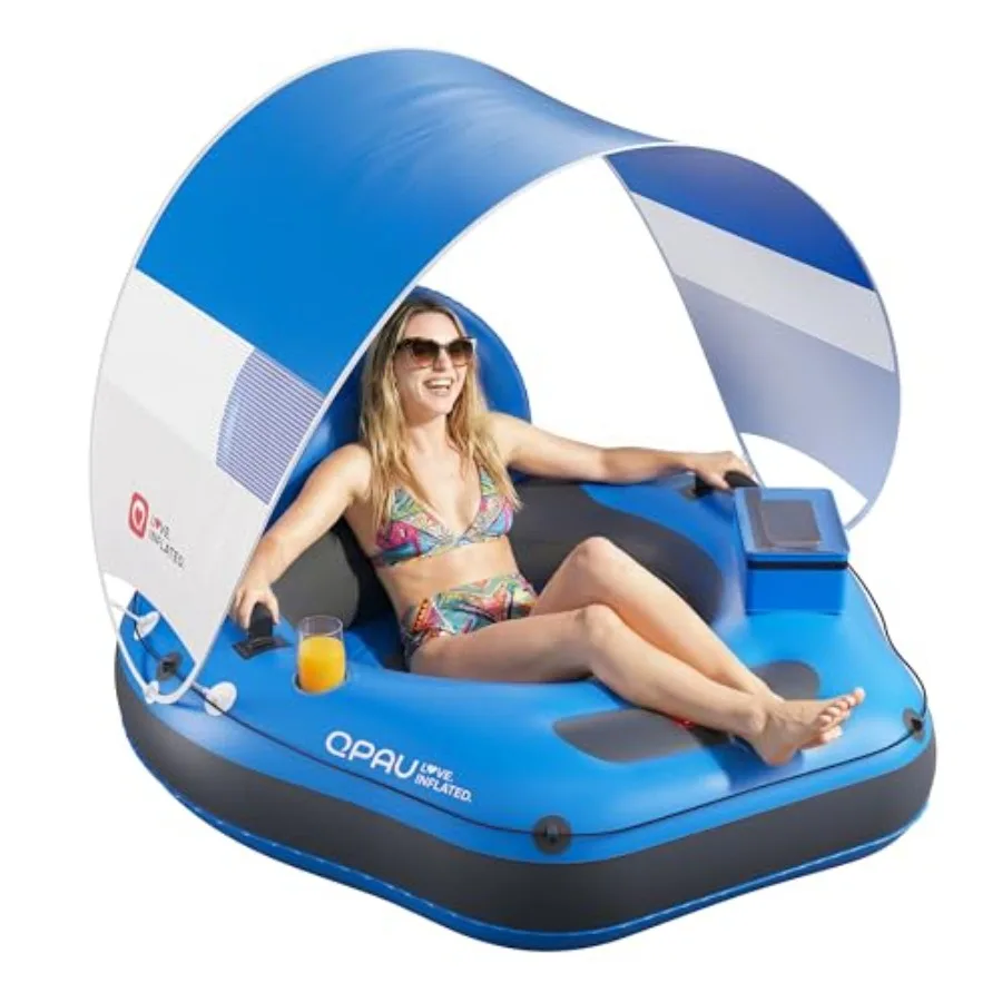 46" Inflatable River Tube with Removable Sun Shade Canopy, Heavy-Duty Floating Tube for Adults, Ergonomic Legrest and Backrest,
46" Inflatable River Tube with Removable Sun Shade Canopy, Heavy-Duty Floating Tube for Adults, Ergonomic Legrest and Backrest,