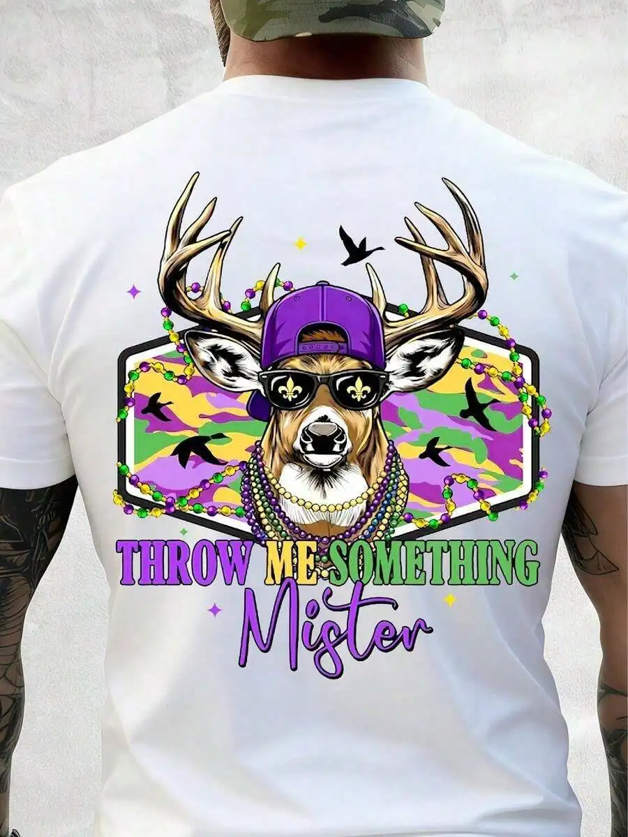 Mens Carnival Deer Graphic T-Shirt Pure Cotton Short Sleeve Casual Summer Tee
Mens Carnival Deer Graphic T-Shirt Pure Cotton Short Sleeve Casual Summer Tee