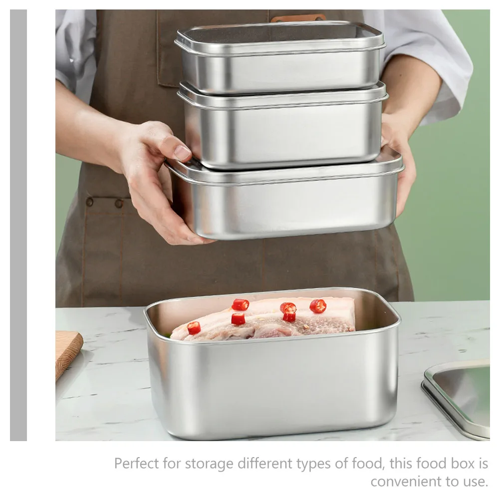 Stainless Steel Food Containers Portable Fresh Keeping Case for Office Lunch Boxes Outdoor Camping Rectangular Preservation Box
Stainless Steel Food Containers Portable Fresh Keeping Case for Office Lunch Boxes Outdoor Camping Rectangular Preservation Box