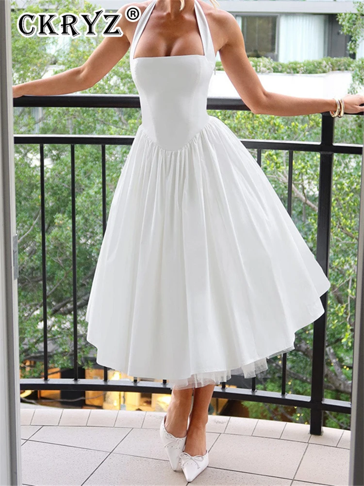 Club Streetwear Female Outfits Ladies Summer Layers Elegant Evening Party Dress Women Sleeveless Backless Halter Maxi Dresses
Club Streetwear Female Outfits Ladies Summer Layers Elegant Evening Party Dress Women Sleeveless Backless Halter Maxi Dresses