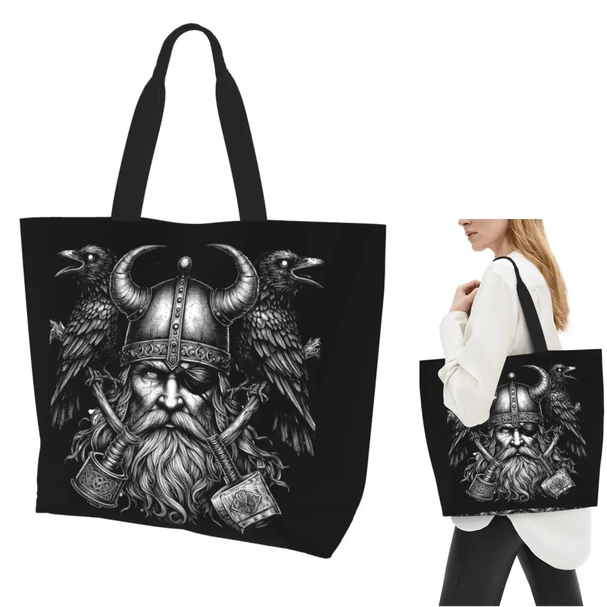 Odin Vikings Viking Legend Norse Mythology Rune Shopping Tote Bag Canvas Shoulder Bags Shopper Grocery Handbag for Women
Odin Vikings Viking Legend Norse Mythology Rune Shopping Tote Bag Canvas Shoulder Bags Shopper Grocery Handbag for Women
