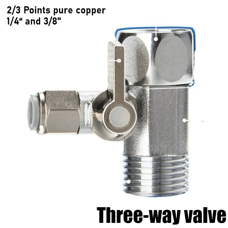Faucet Three-way Shut-off 1/4 "3/8" Valve Copper for Hot and Cold Water Butler Reverse Osmosis Water Supply Adapter Accessories
Faucet Three-way Shut-off 1/4 "3/8" Valve Copper for Hot and Cold Water Butler Reverse Osmosis Water Supply Adapter Accessories