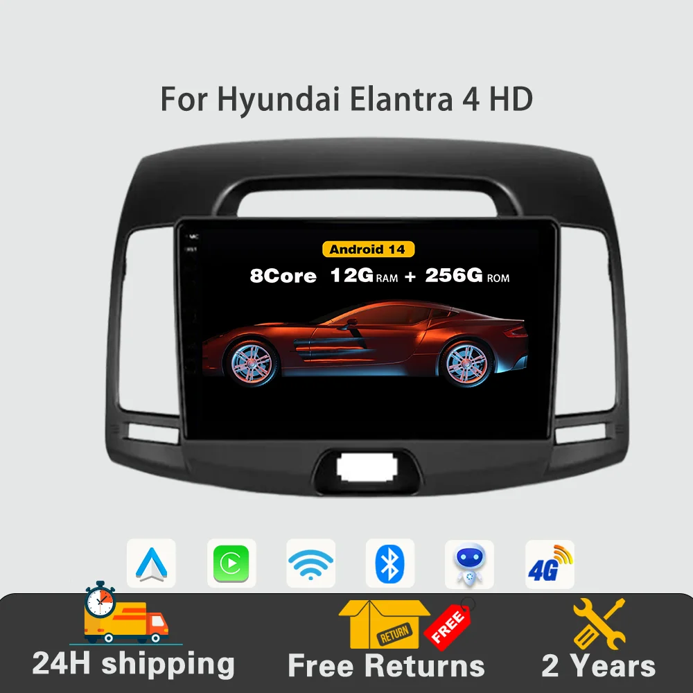 Android 14 Car Radio for ultimedia Video Player Navigation Carplay Auto Stereo 2Din DVD GPS 4G Hyundai Elantra 4 HD 2006 - 2012
Android 14 Car Radio for ultimedia Video Player Navigation Carplay Auto Stereo 2Din DVD GPS 4G Hyundai Elantra 4 HD 2006 - 2012