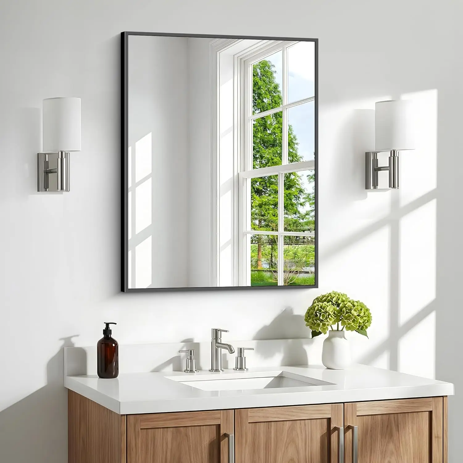 Bathroom Mirror,24x30 inch Wall Mirror for Bathroom Wall Mounted Black RecSquare Mirrors,Black Bathroom Mirror for Living Room,F
Bathroom Mirror,24x30 inch Wall Mirror for Bathroom Wall Mounted Black RecSquare Mirrors,Black Bathroom Mirror for Living Room,F