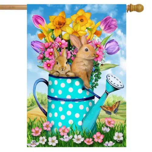 Банни и полив, флаг для весеннего дома, Цветочная Пасха, 28x40 дюймов, Briarwood Lane
Банни и полив, флаг для весеннего дома, Цветочная Пасха, 28x40 дюймов, Briarwood Lane