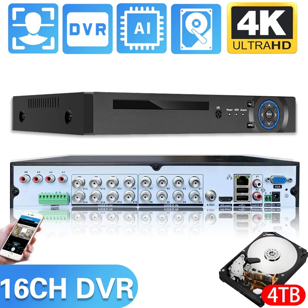 4K 16CH 8MP 5MP Face Detection XVR AHD CVI TVI CVBS IP Digital Video Recorder DVR Home Security Protection System Guard Live
4K 16CH 8MP 5MP Face Detection XVR AHD CVI TVI CVBS IP Digital Video Recorder DVR Home Security Protection System Guard Live