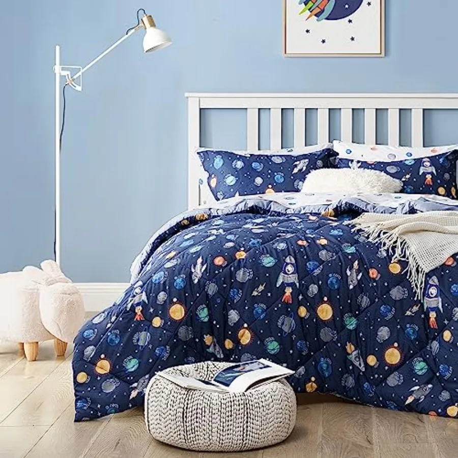 Bedding Set for Boys Size 5 Pieces Space Themed Bed in a Bag Super Soft Lightweight Microfiber Comforter Set with Sheets Bed Se
Bedding Set for Boys Size 5 Pieces Space Themed Bed in a Bag Super Soft Lightweight Microfiber Comforter Set with Sheets Bed Se