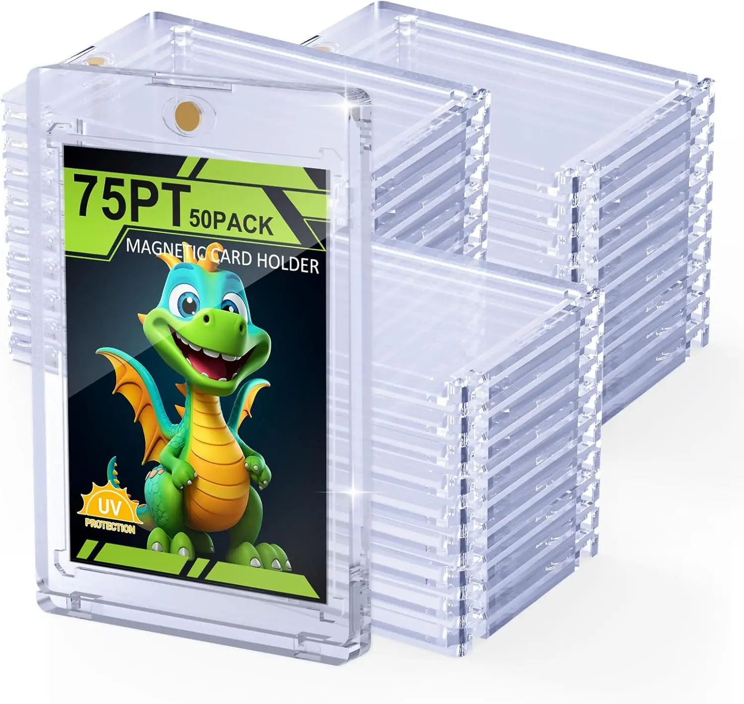 Magnetic Card Holder for Trading Cards 75pt 50 Pack, U-V Protection Baseball Card Display Case Hard Plastic Protector for Sports
Magnetic Card Holder for Trading Cards 75pt 50 Pack, U-V Protection Baseball Card Display Case Hard Plastic Protector for Sports