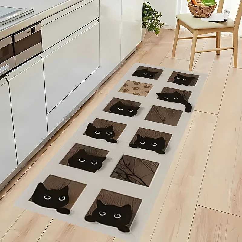 Adorable Peeking Black Cat Themed Kitchen Mat, Non-Slip Washable Durable Runner Rug for Bathroom, Kitchen, Bedroom Home Decor
Adorable Peeking Black Cat Themed Kitchen Mat, Non-Slip Washable Durable Runner Rug for Bathroom, Kitchen, Bedroom Home Decor