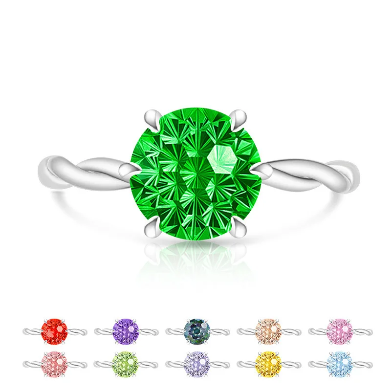925 Sterling Silver Round CZ Ring Multi Color Twisted Band Solitaire Ring for Women Wedding Engagement Jewelry Gift
925 Sterling Silver Round CZ Ring Multi Color Twisted Band Solitaire Ring for Women Wedding Engagement Jewelry Gift