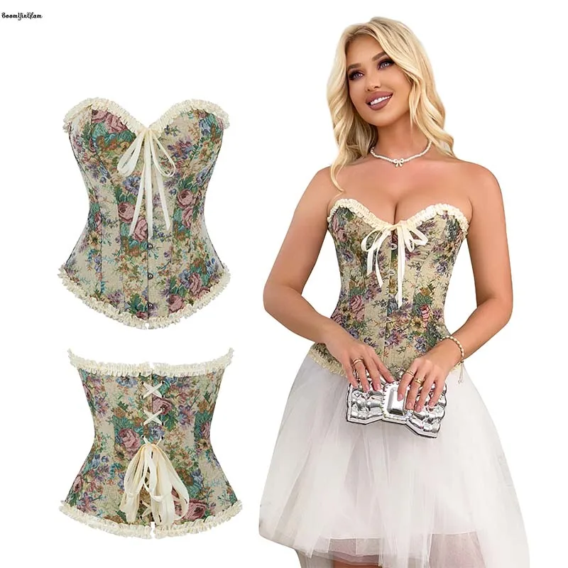 Plus Size Xs-xxl Renaissance Women's Clothing Floral Embroidered Lace Trimmer Boned Corset Vintage Shapewear
Plus Size Xs-xxl Renaissance Women's Clothing Floral Embroidered Lace Trimmer Boned Corset Vintage Shapewear