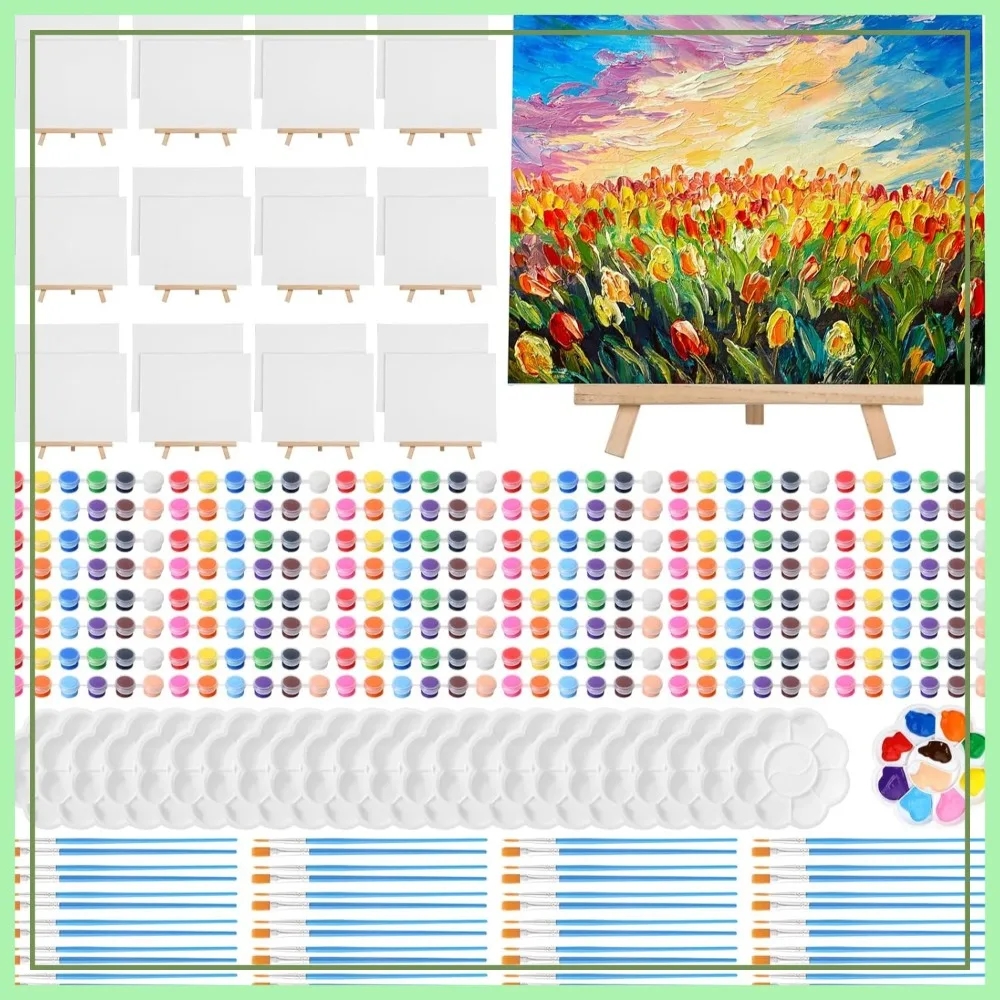 24-Piece Art Painting Kit: 8x10 Canvas Boards, Easel, Acrylic Paints, Brushes, Palettes for Beginners & Kids
24-Piece Art Painting Kit: 8x10 Canvas Boards, Easel, Acrylic Paints, Brushes, Palettes for Beginners & Kids