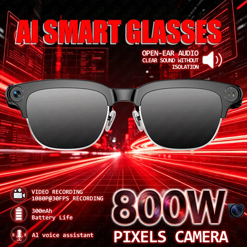 New AI Smart Glasses 800W HD Camera Video Recording Real-time Translation AI Voice Assistant Recording Dual Speakers Sunglasses
New AI Smart Glasses 800W HD Camera Video Recording Real-time Translation AI Voice Assistant Recording Dual Speakers Sunglasses