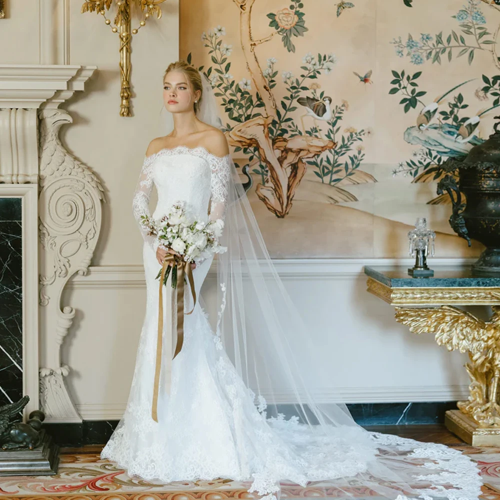 Elegant Wedding Dresses 2025 Bridal Detachable Long Sleeves Applique Mermaid Sweep Train Strapless Customized Vestido De Novial
Elegant Wedding Dresses 2025 Bridal Detachable Long Sleeves Applique Mermaid Sweep Train Strapless Customized Vestido De Novial
