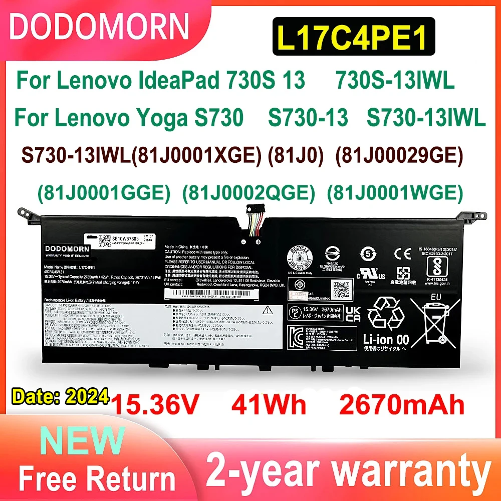 Новый аккумулятор L17C4PE1 для ноутбука Lenovo IdeaPad 730S-13IWL Yoga S730-13 81J0001XGE 81J00029GE 81J0001GGE 81J0002QGE
Новый аккумулятор L17C4PE1 для ноутбука Lenovo IdeaPad 730S-13IWL Yoga S730-13 81J0001XGE 81J00029GE 81J0001GGE 81J0002QGE