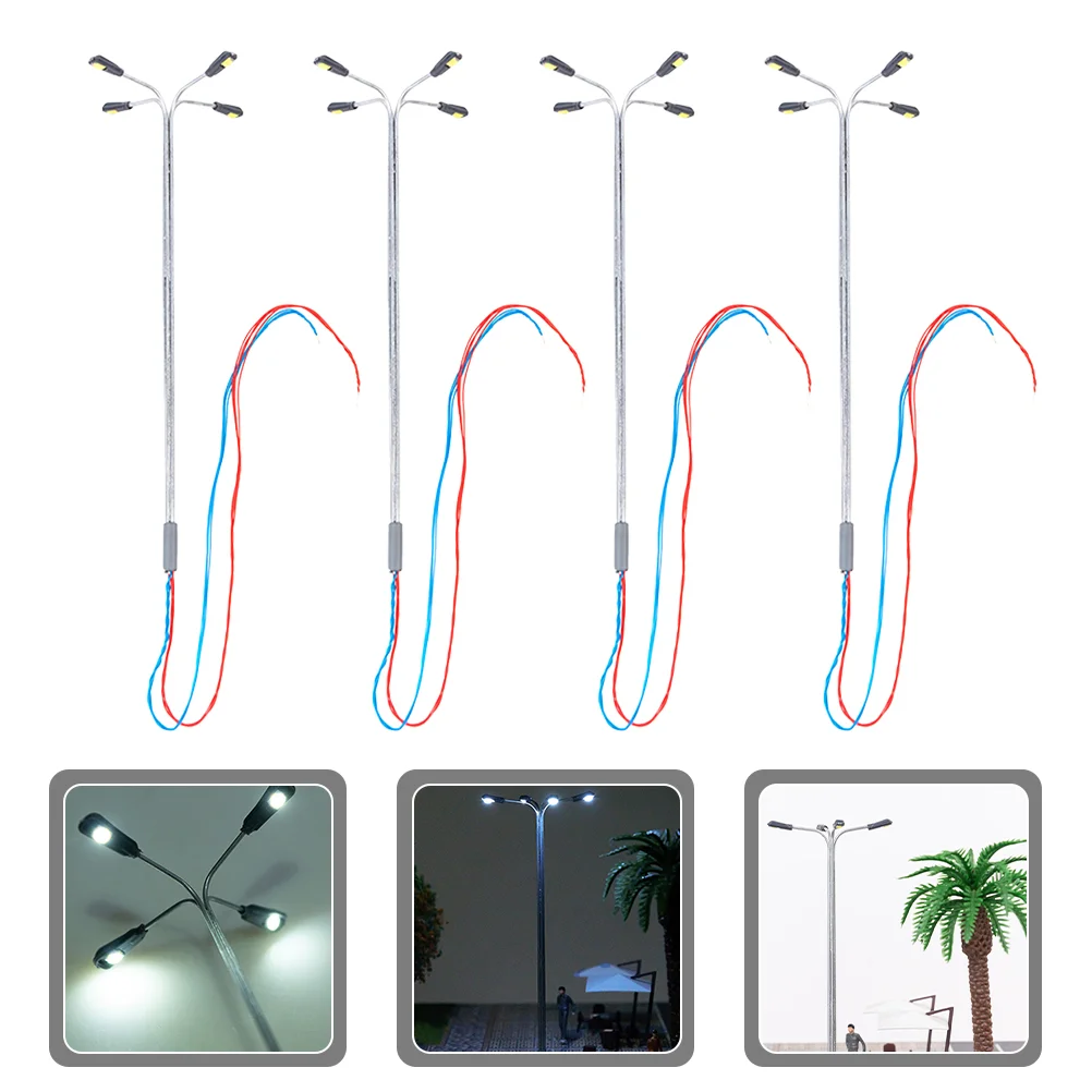 4pcs LED Road Lamp Model White Light 1:87 Scale Mini Street Lights Steel Tube Sand Table Material Garden Path Decor
4pcs LED Road Lamp Model White Light 1:87 Scale Mini Street Lights Steel Tube Sand Table Material Garden Path Decor