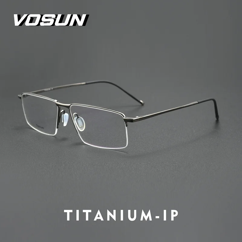 VOSUN Высококачественные ультралегкие большие мужские очки из чистого титана с тонкими ножками, роскошная деловая полукадровая оправа для очков для близорукости
VOSUN Высококачественные ультралегкие большие мужские очки из чистого титана с тонкими ножками, роскошная деловая полукадровая оправа для очков для близорукости