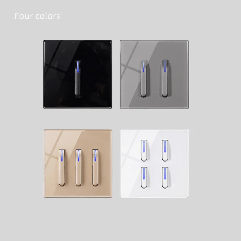 Eu black tempered glass piano button reset button wall light switch socket. 220V 1/2/3/4gang2way Headboard bedroom switch panel
Eu black tempered glass piano button reset button wall light switch socket. 220V 1/2/3/4gang2way Headboard bedroom switch panel