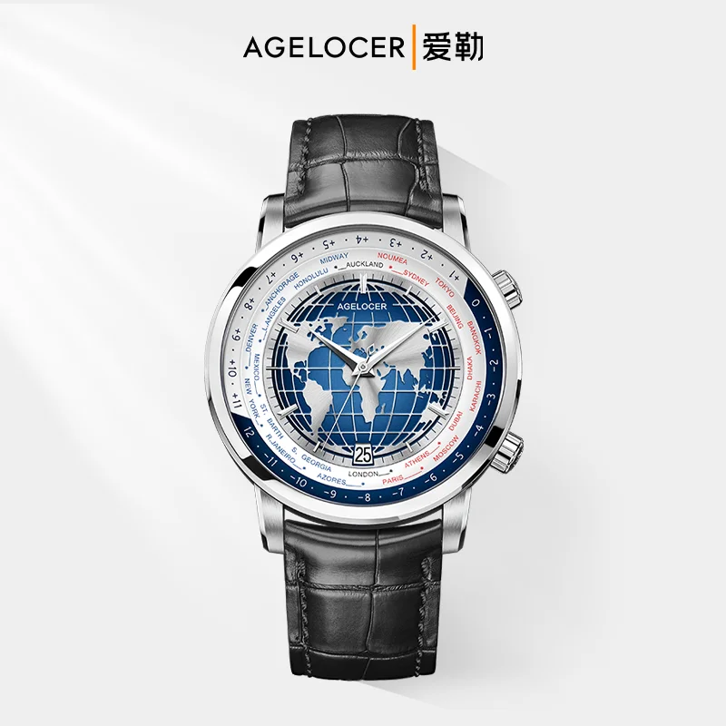 Aile AGELOCER Aigole Original World Time High-end Men's Mechanical Watch Gives Boyfriend Birthday Gift
Aile AGELOCER Aigole Original World Time High-end Men's Mechanical Watch Gives Boyfriend Birthday Gift