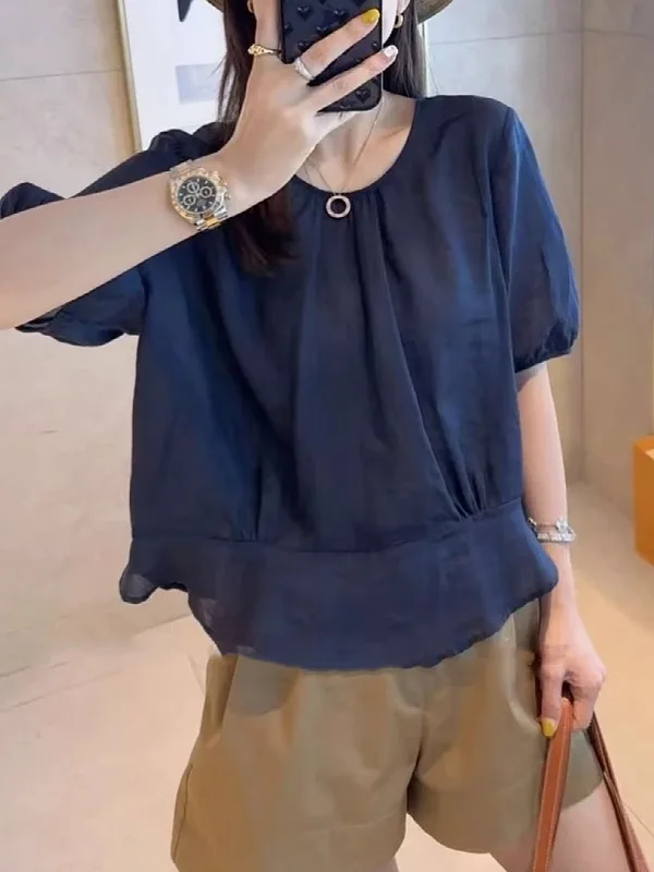 plus Size Cotton Linen Short Sleeve Shirt Summer Unique Beautiful Loose Belly Covering Top for Women Korean Style Commute Wind
plus Size Cotton Linen Short Sleeve Shirt Summer Unique Beautiful Loose Belly Covering Top for Women Korean Style Commute Wind