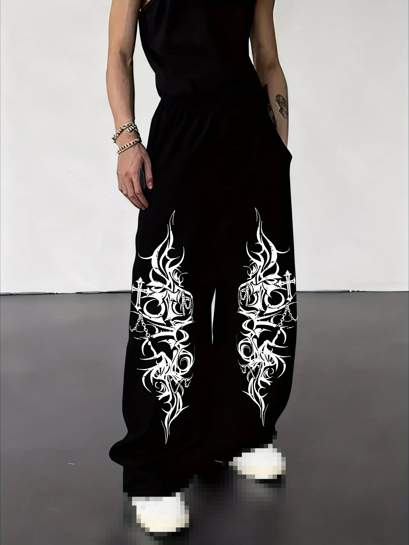Men's Casual Pants with Gothic Style Pattern and Casual Sports Pants, Loose Elastic Hem Perfect for Daily Wear
Men's Casual Pants with Gothic Style Pattern and Casual Sports Pants, Loose Elastic Hem Perfect for Daily Wear