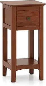 Narrow End Table with Der, 23.5" H Side Table w/Open Storage Shel & Solid Wood e, Small Night Stand or Dorm Living Room, Bedroom
Narrow End Table with Der, 23.5" H Side Table w/Open Storage Shel & Solid Wood e, Small Night Stand or Dorm Living Room, Bedroom