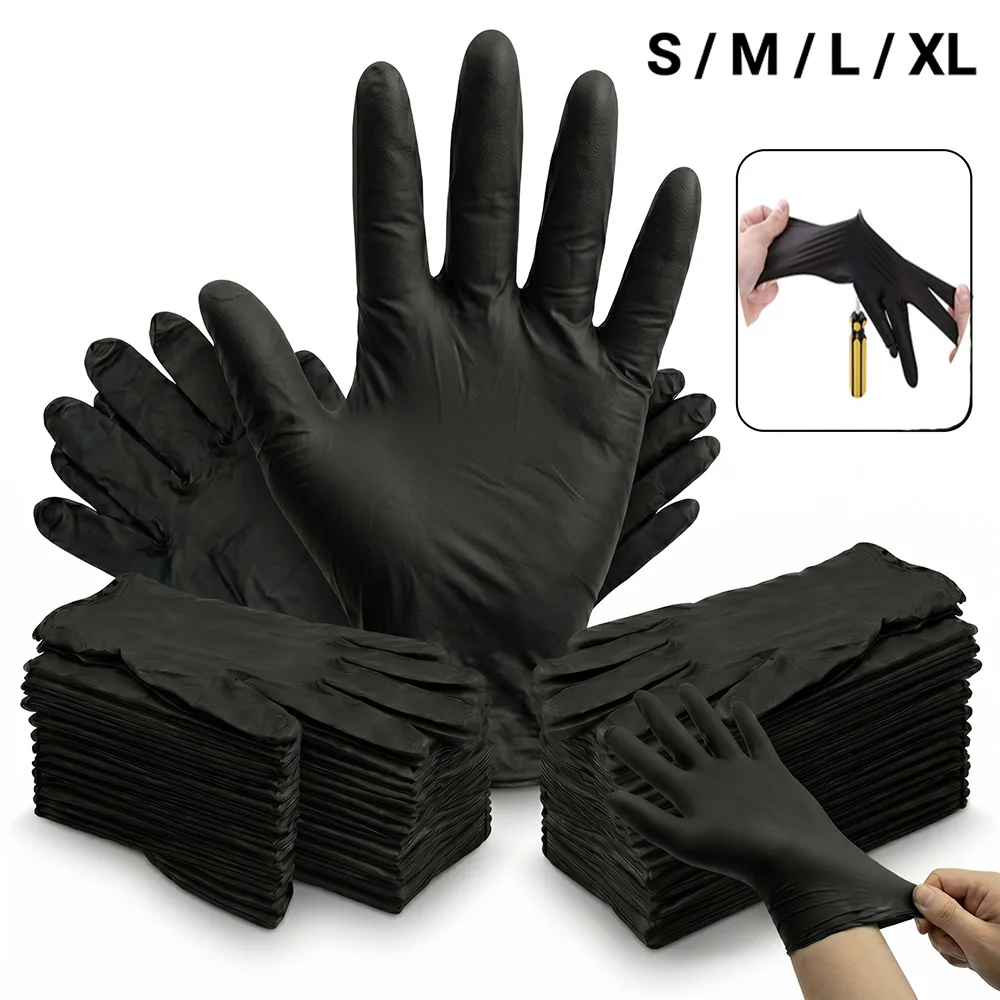 100/50pcs Black Nitrile Gloves S/M/L/XL Tattoo Hair Dye Cleaning Kitchen Latex Free Durable Disposable Gloves Tattoo Accessories
100/50pcs Black Nitrile Gloves S/M/L/XL Tattoo Hair Dye Cleaning Kitchen Latex Free Durable Disposable Gloves Tattoo Accessories
