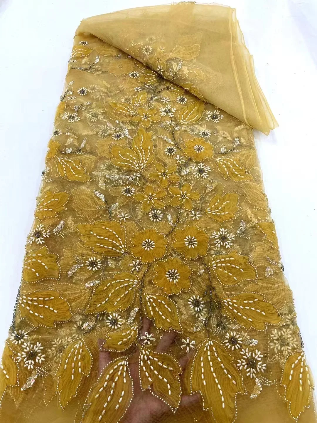 Luxury African Sequins Beaded Lace Fabric 2024 High Quality Lace 5 Yards French Groom Lace Fabric Nigerian Lace Fabric For Party
Luxury African Sequins Beaded Lace Fabric 2024 High Quality Lace 5 Yards French Groom Lace Fabric Nigerian Lace Fabric For Party