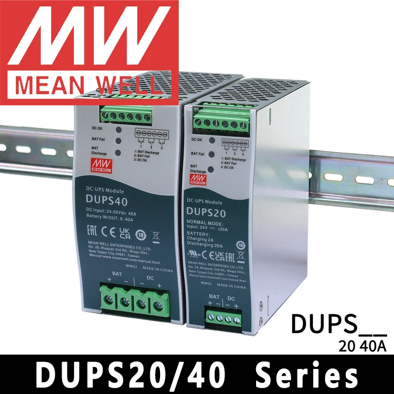 Original Mean Well DUPS20/DUPS40 meanwell 24V/20A/40A DIN Rail Type Uninterruptible DC-UPS Module
Original Mean Well DUPS20/DUPS40 meanwell 24V/20A/40A DIN Rail Type Uninterruptible DC-UPS Module