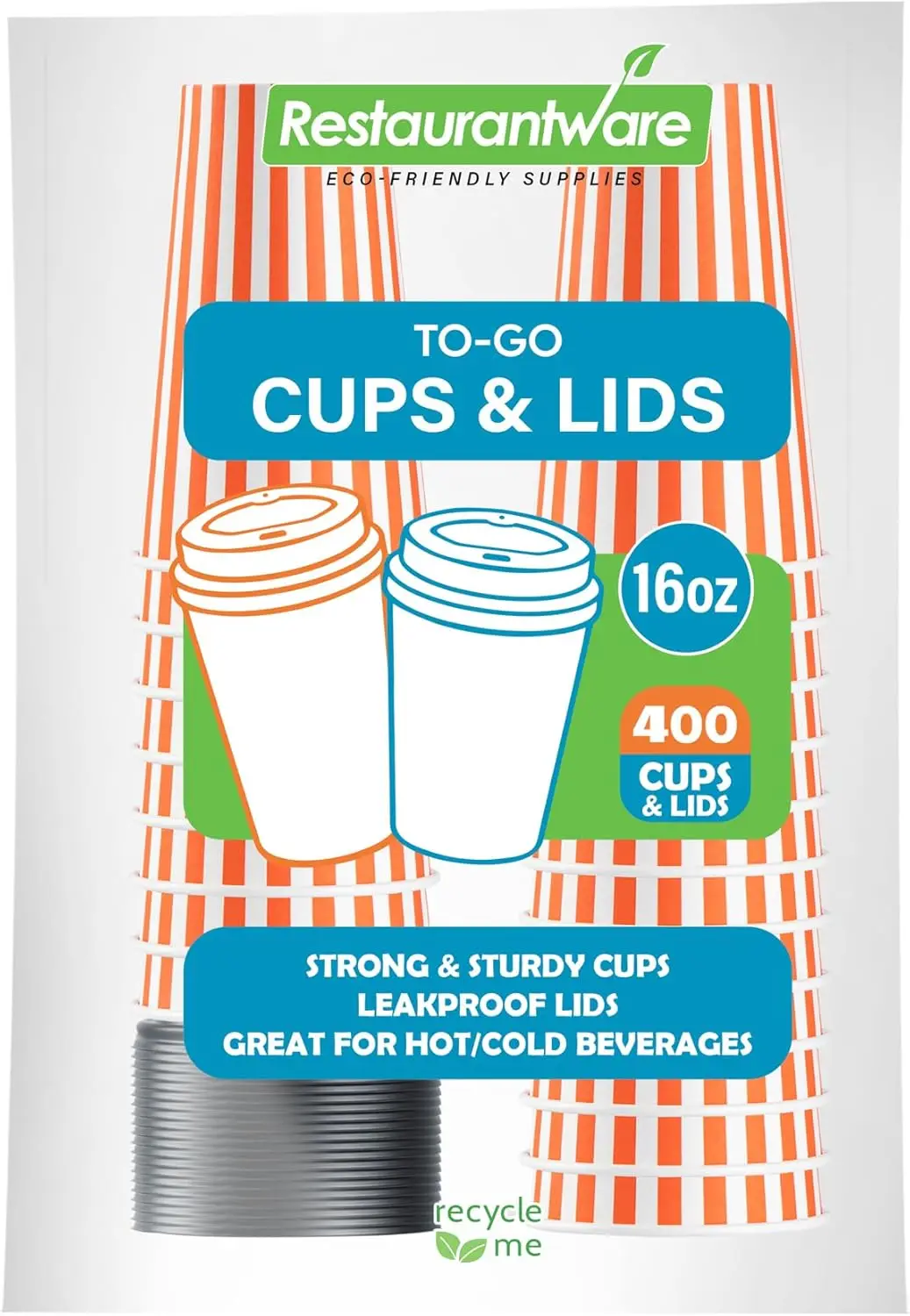 16 Ounce Disposable Coffee Cups With Lids, 400 Hot Cups With Lids - Sleeves Sold Separately, Single Wall, Orange And Whi
16 Ounce Disposable Coffee Cups With Lids, 400 Hot Cups With Lids - Sleeves Sold Separately, Single Wall, Orange And Whi