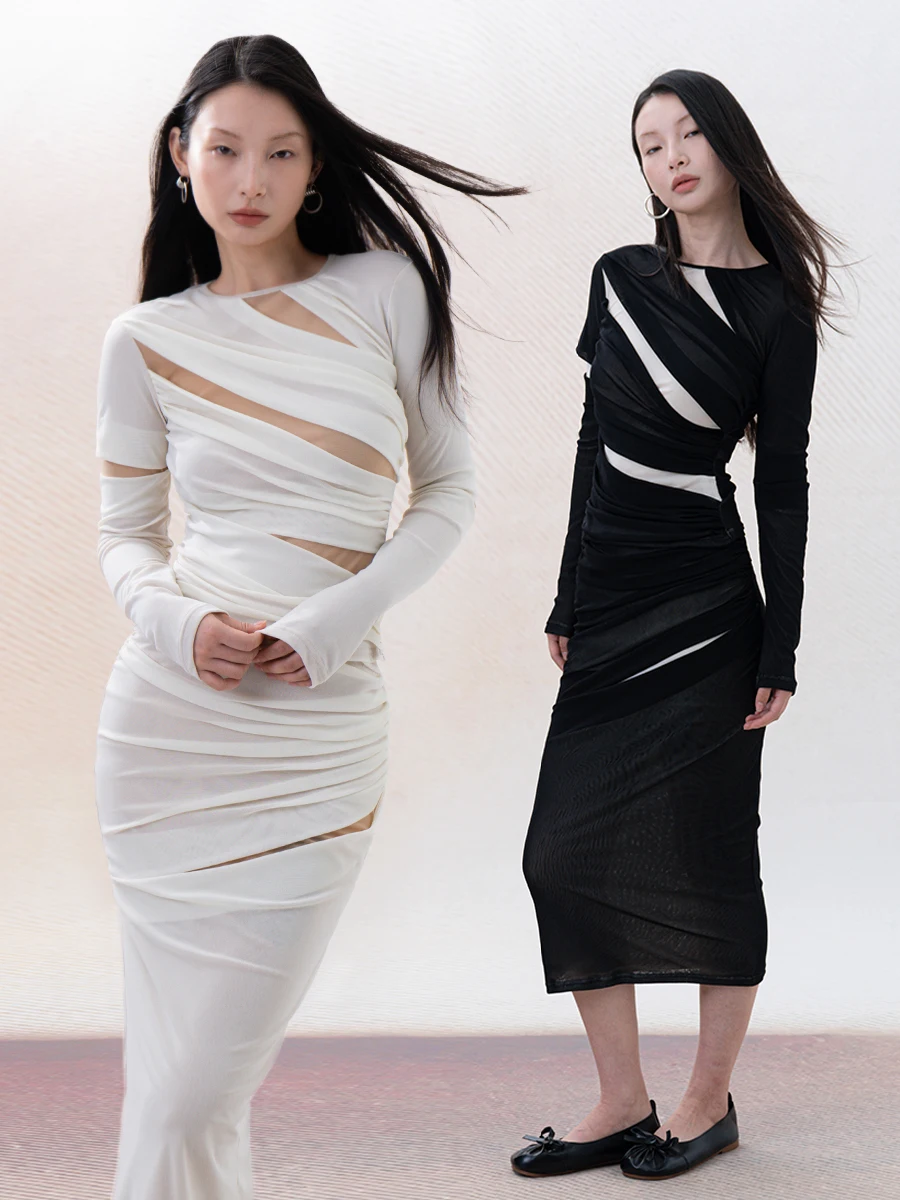TROPICEYE Atmosphere Two-Piece Set Mesh See-Through Slimming Long Dress High Elastic Long Sleeve Separate Dress for Women
TROPICEYE Atmosphere Two-Piece Set Mesh See-Through Slimming Long Dress High Elastic Long Sleeve Separate Dress for Women