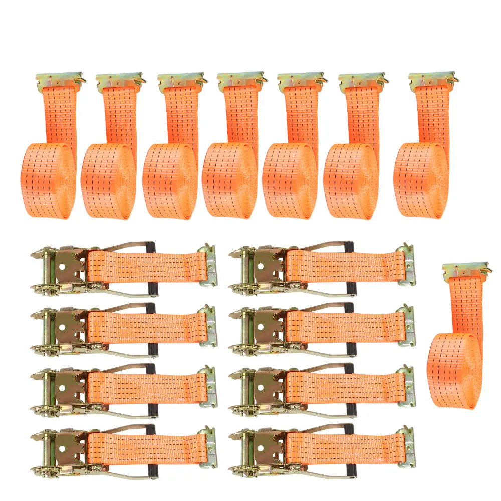 8Pcs 2" x 15 E-Track Ratchet Straps 4400Lbs Heavy Duty Tie-Down Straps
8Pcs 2" x 15 E-Track Ratchet Straps 4400Lbs Heavy Duty Tie-Down Straps