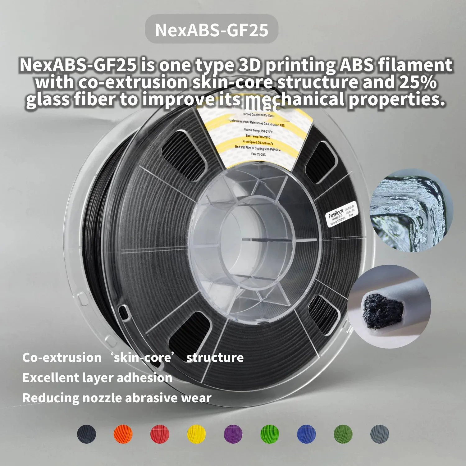 Нить из стекловолокна ABS 1,75 мм, нить для 3D-принтера ABS-GF25, подходит для большинства 3D-принтеров FDM, матовая текстура, высокая
Нить из стекловолокна ABS 1,75 мм, нить для 3D-принтера ABS-GF25, подходит для большинства 3D-принтеров FDM, матовая текстура, высокая