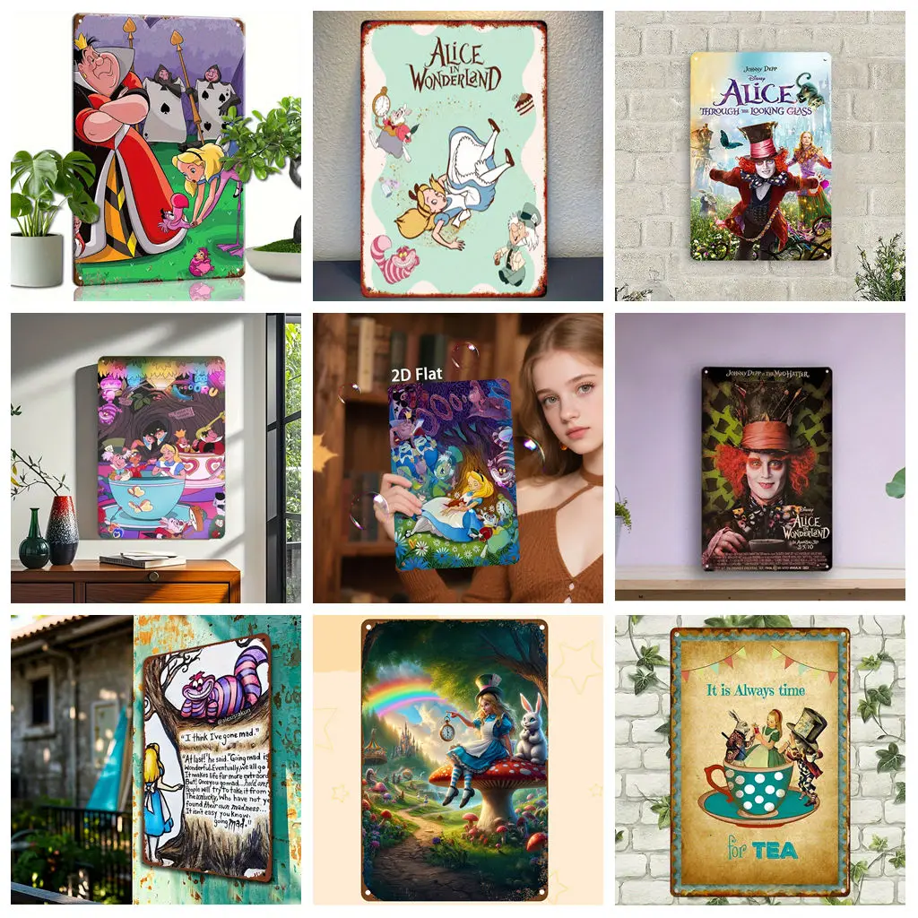 Miniso Alice in Wonderland Fun Collection Vintage Metal Tin Signs Posters Decor Retro Metal Plaque Wall Art Decor for Garage Bar 
Miniso Alice in Wonderland Fun Collection Vintage Metal Tin Signs Posters Decor Retro Metal Plaque Wall Art Decor for Garage Bar