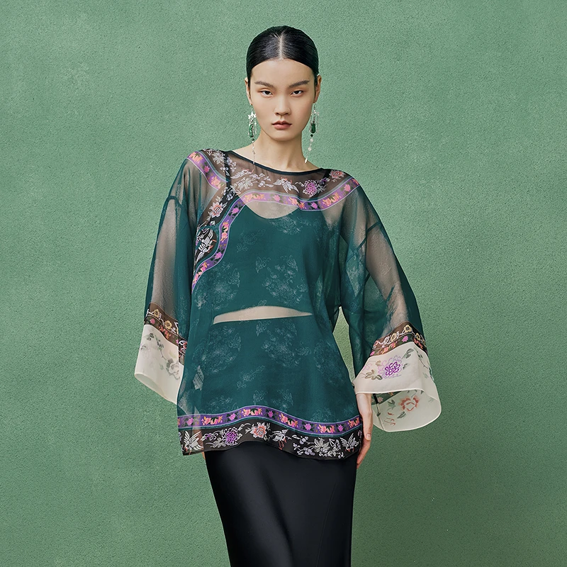 New Chinese Sle Silk Printed irt Women's Loose Fit Summer New Arrival Breathable Long Sve round Ne Top by a Life on ...
New Chinese Sle Silk Printed irt Women's Loose Fit Summer New Arrival Breathable Long Sve round Ne Top by a Life on ...