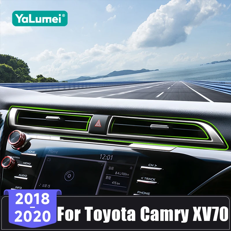Для Toyota Camry XV70 70 2018 2019 2020 автомобильный центр управления, вентиляционное отверстие, рамка, защитная крышка, наклейка на полоску
Для Toyota Camry XV70 70 2018 2019 2020 автомобильный центр управления, вентиляционное отверстие, рамка, защитная крышка, наклейка на полоску