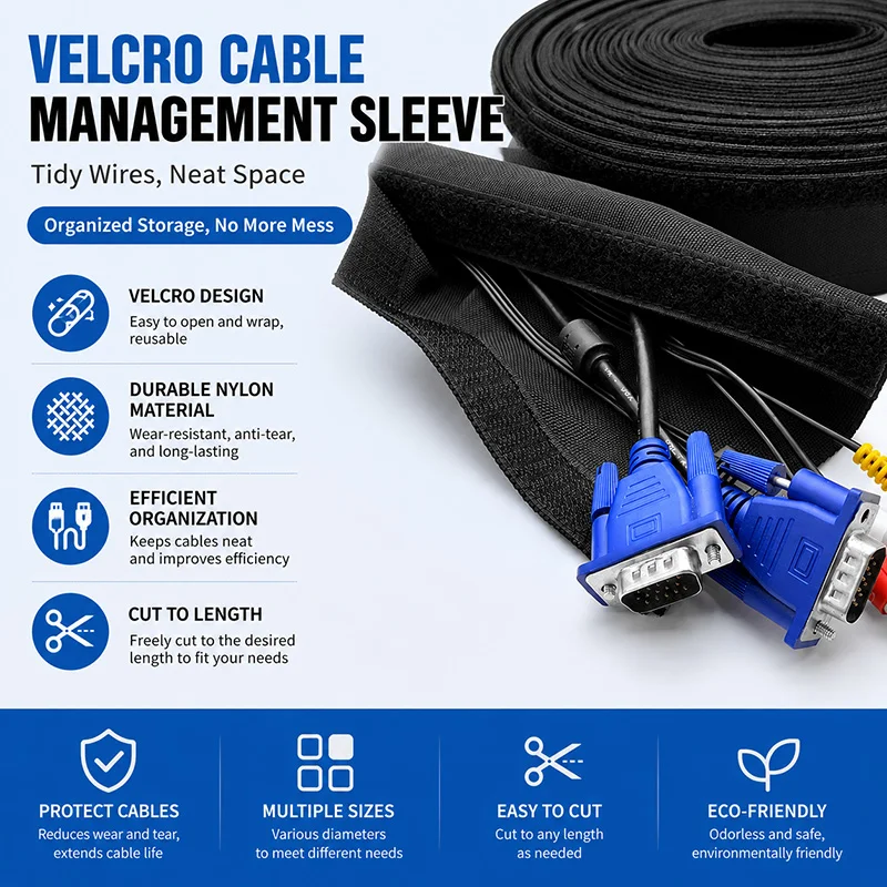 Self Adhesive Velcros Cable Harness Sheath 10 20 30 40 50-140mm 1-10M Insulation Flexible Nylon Cloth Wire Organizer Protector
Self Adhesive Velcros Cable Harness Sheath 10 20 30 40 50-140mm 1-10M Insulation Flexible Nylon Cloth Wire Organizer Protector
