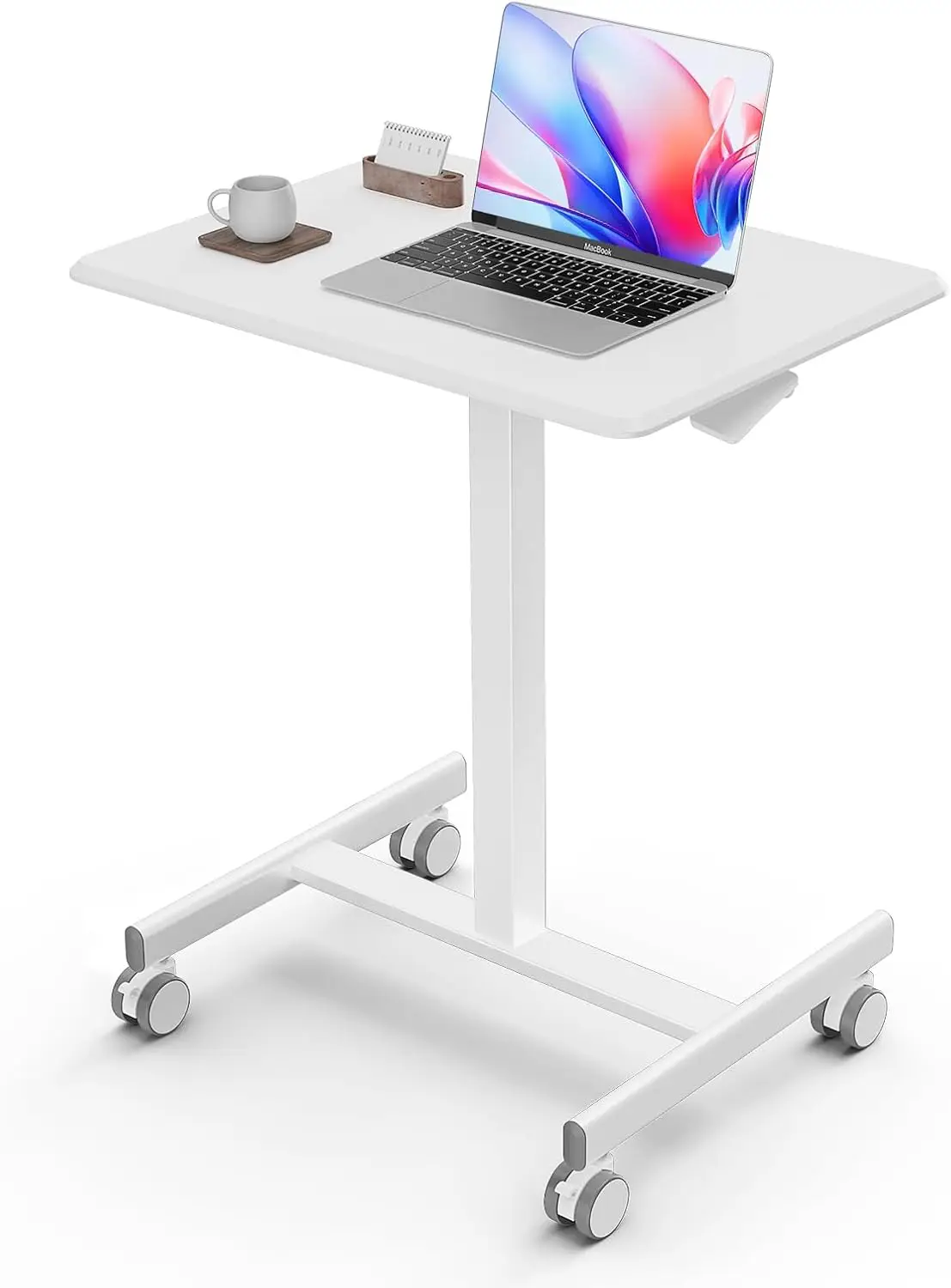 Adjustable Height Rolling Desk with Wheels, Mobile Standing Desk for Home Office, Space-Saving Laptop Table, White
Adjustable Height Rolling Desk with Wheels, Mobile Standing Desk for Home Office, Space-Saving Laptop Table, White