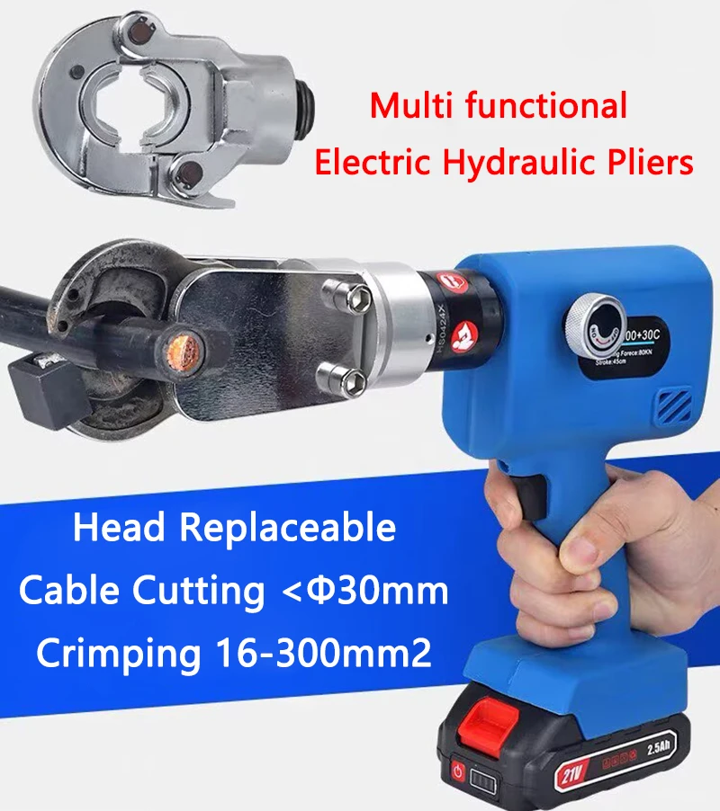 MultiFunctional Electric Hydraulic Pliers SME-300+30C Rechargeable Crimping Pliers Portable Copper Aluminum Wire Cable Scissors
MultiFunctional Electric Hydraulic Pliers SME-300+30C Rechargeable Crimping Pliers Portable Copper Aluminum Wire Cable Scissors