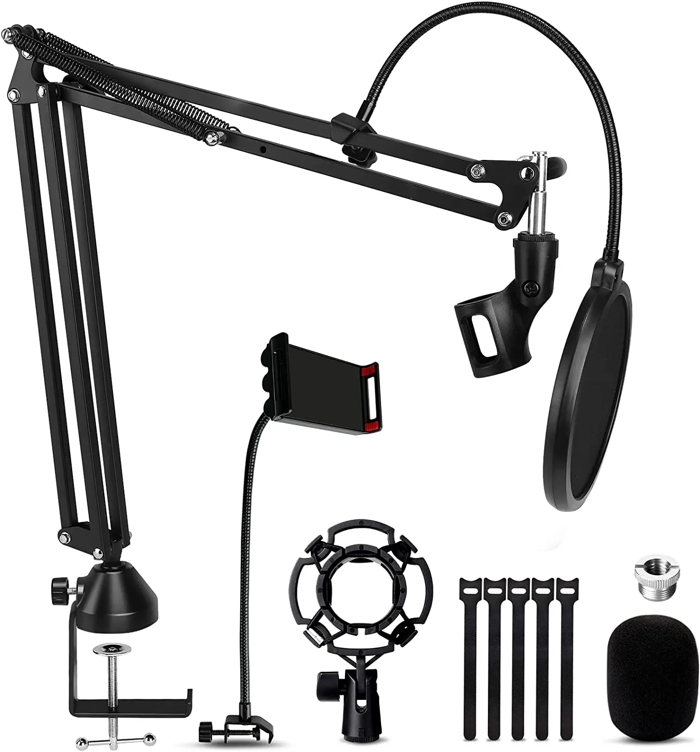 Microphone Stand, Mic Boom Arm with Extra Solid Desk Clamp, suitable for Blue Snowball and Most Mics, Adjustable Mic Scis
Microphone Stand, Mic Boom Arm with Extra Solid Desk Clamp, suitable for Blue Snowball and Most Mics, Adjustable Mic Scis