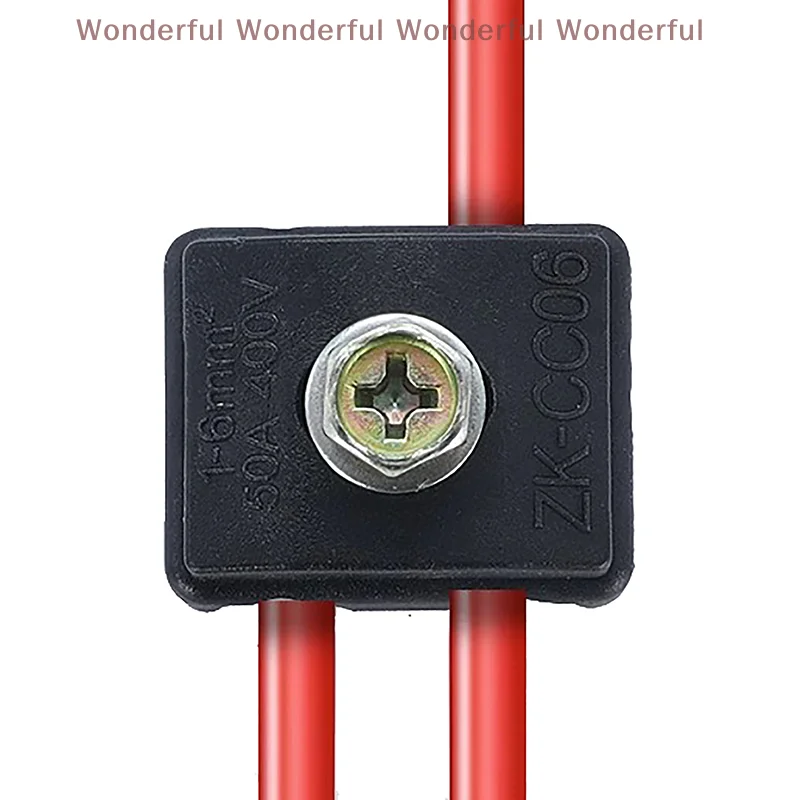 50A 400V Break-proof T-shaped Terminal Splitter Wire Clamp Connector Suit For 1-6mm Square Wire Insulated Puncture Wire Clip
50A 400V Break-proof T-shaped Terminal Splitter Wire Clamp Connector Suit For 1-6mm Square Wire Insulated Puncture Wire Clip