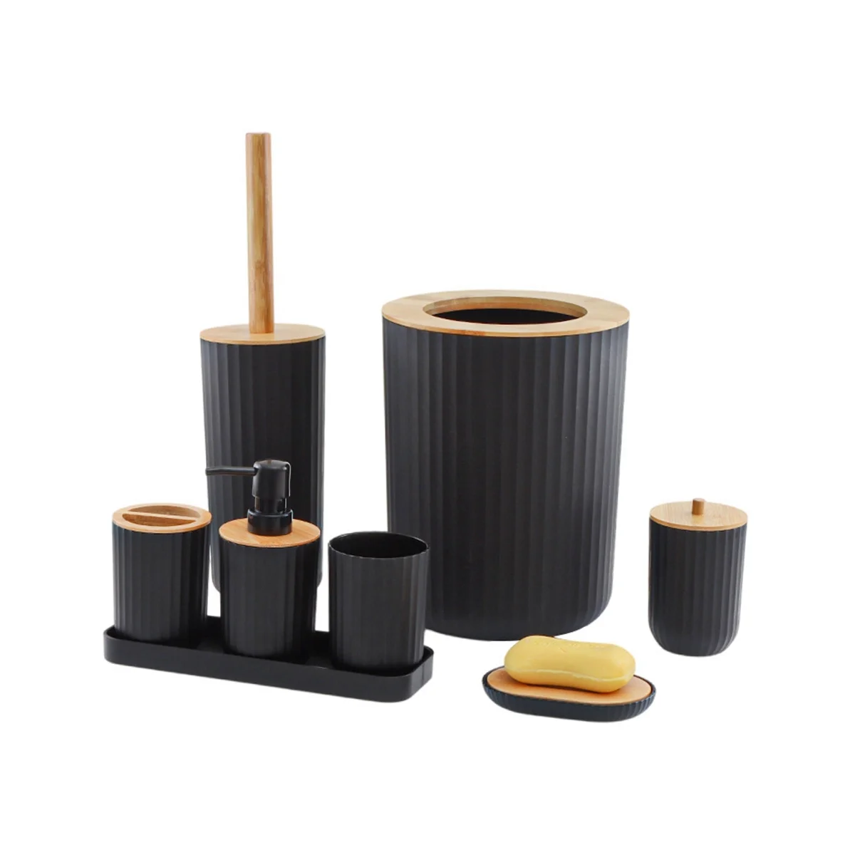 Bamboo and Wood Products Washing Set, Bathroom Supplies Set, Plastic Tray Eight-Piece Set Utility Bathroom Kit
Bamboo and Wood Products Washing Set, Bathroom Supplies Set, Plastic Tray Eight-Piece Set Utility Bathroom Kit