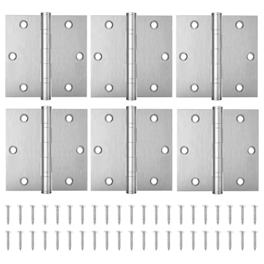 Ball Bearing Door Hinges, 3.5 x 3.5 Inch Brushed Nickel Door Hinges, Square Corner Heavy Duty Hinges, Stainless Steel Hinges, N
Ball Bearing Door Hinges, 3.5 x 3.5 Inch Brushed Nickel Door Hinges, Square Corner Heavy Duty Hinges, Stainless Steel Hinges, N