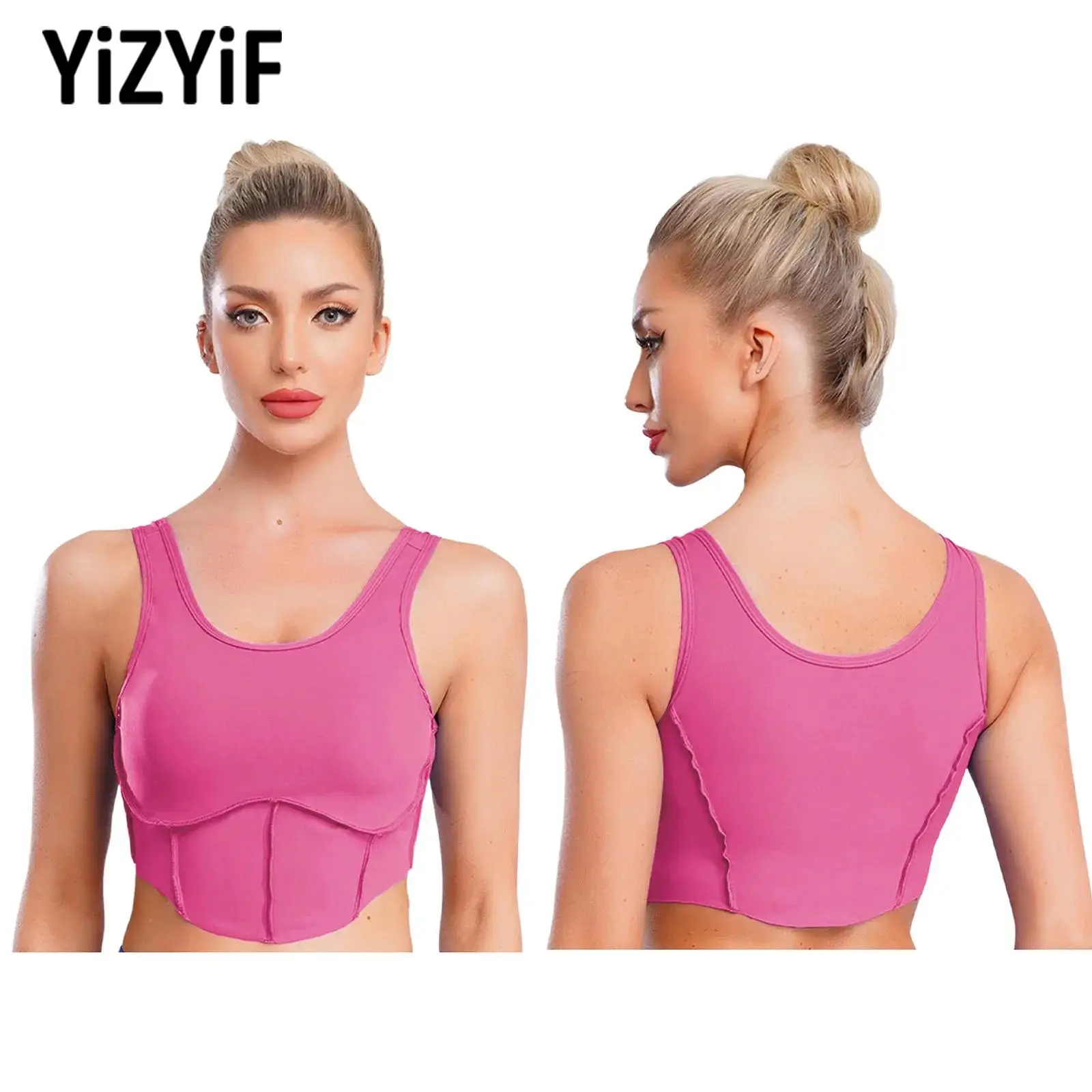 Women's Sports Tops Yoga Gym Clothing Curved Hem Workout Tank Tops Sleeveless Crop Top Athletic Vest with Removable Chest Pads
Women's Sports Tops Yoga Gym Clothing Curved Hem Workout Tank Tops Sleeveless Crop Top Athletic Vest with Removable Chest Pads