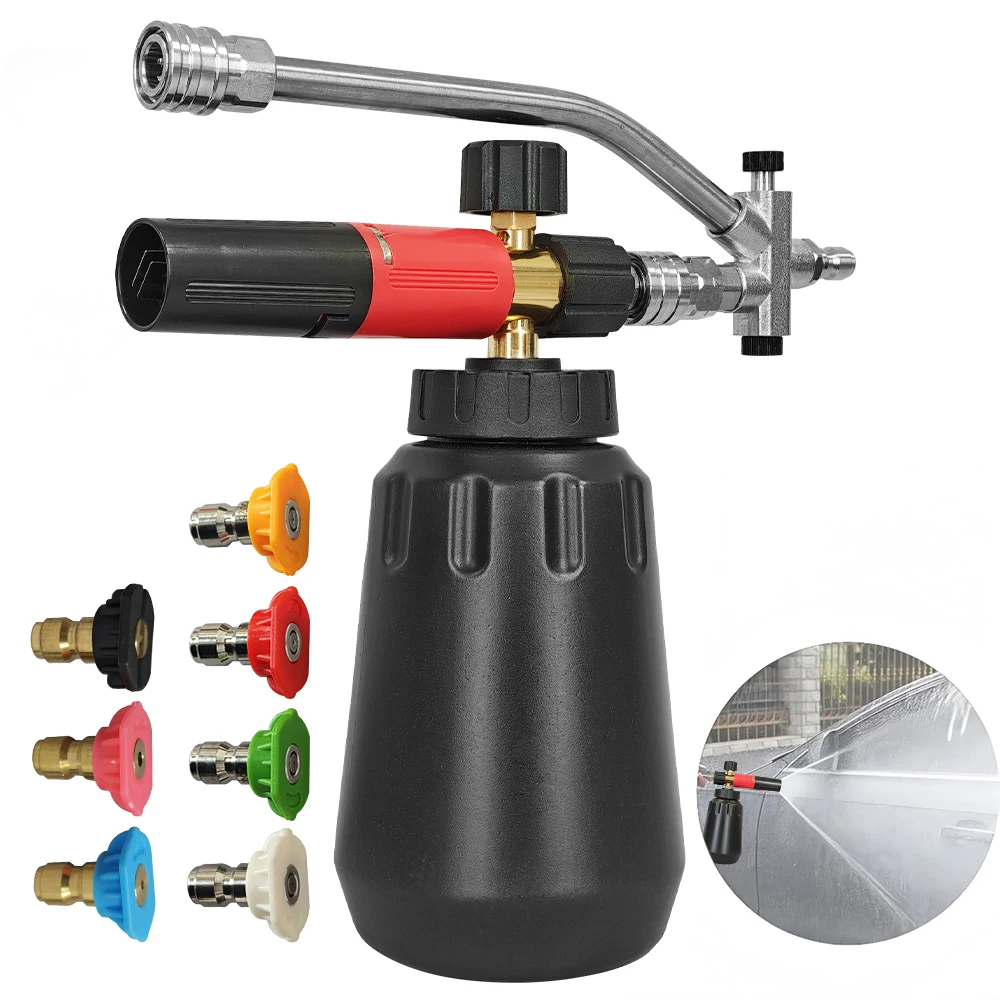 High Pressure Washer Gun Foam Cannon Kit - 1L Adjustable Foam Cannon 1/4" Dual-Head Connector 7 Nozzles, Car/Truck Cleaning Kit
High Pressure Washer Gun Foam Cannon Kit - 1L Adjustable Foam Cannon 1/4" Dual-Head Connector 7 Nozzles, Car/Truck Cleaning Kit